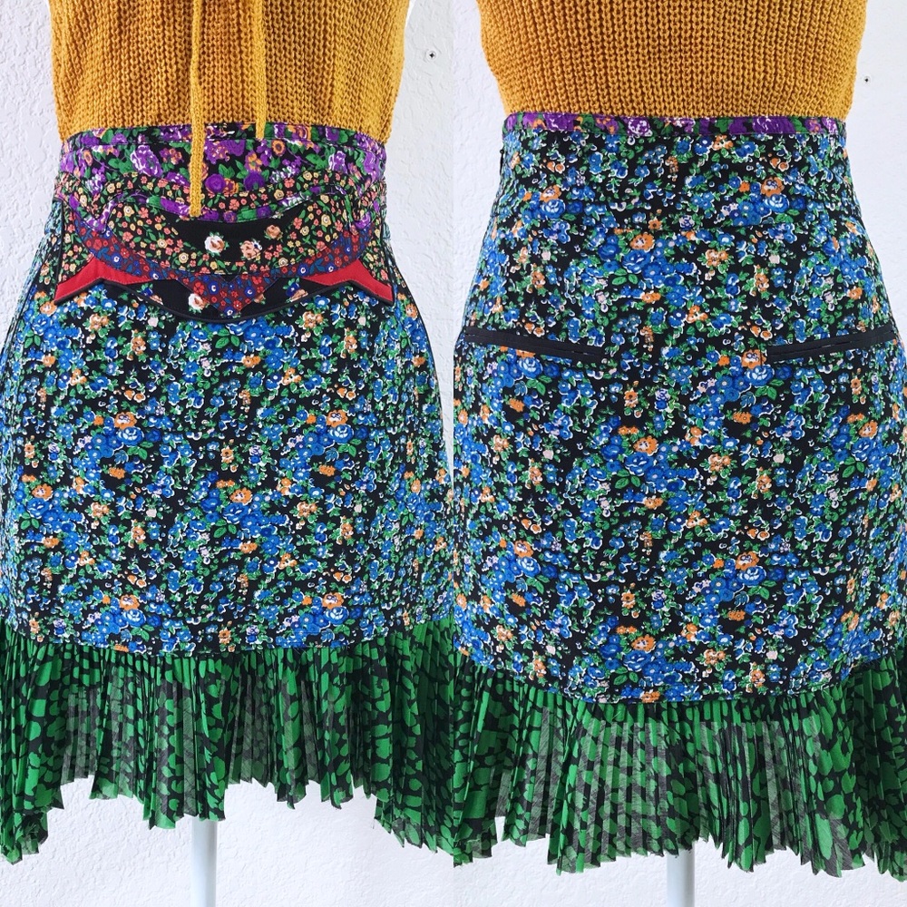COACH FLORAL PATCHWORK MINI SKIRT 0 - Picture 5 of 8